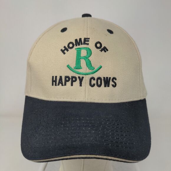 Home Of Happy Cows Pattison TX Strapback Hat Tan OSFM Embroidered Otto - Picture 2 of 8